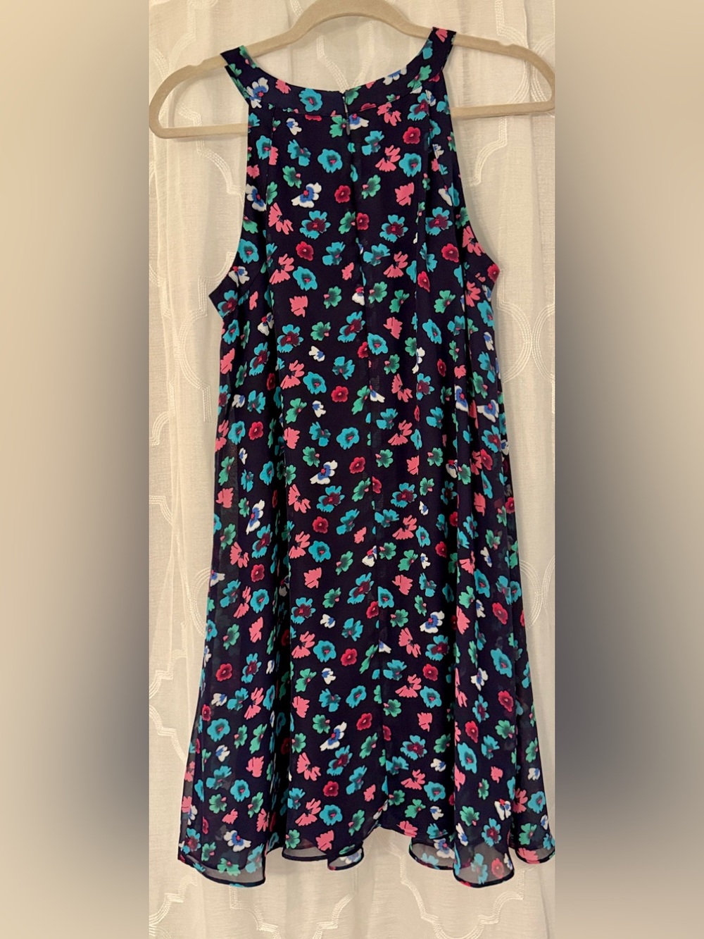 Betsey Johnson Navy Floral Swing Dress Size Small - Picture 7 of 8